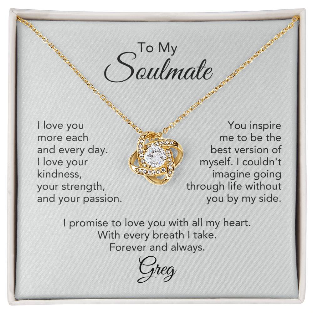 Soulmate Gift for Her Necklace Girlfriend Gift Necklace for Wife Personalized Card