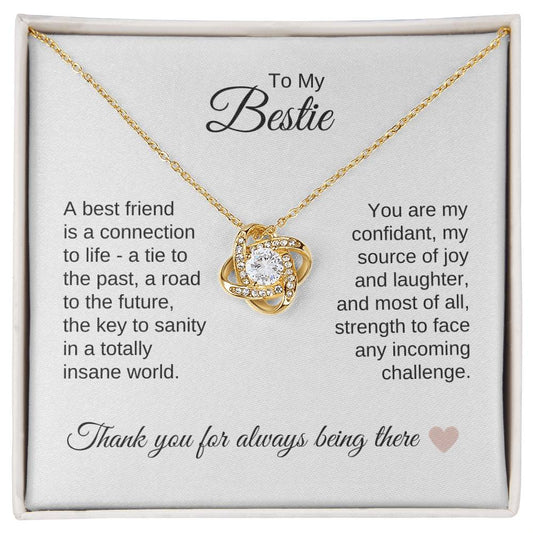 Best BFF Presents Friends are the Best Gifts Gold Knot Necklace - MKT Custom Jewelry