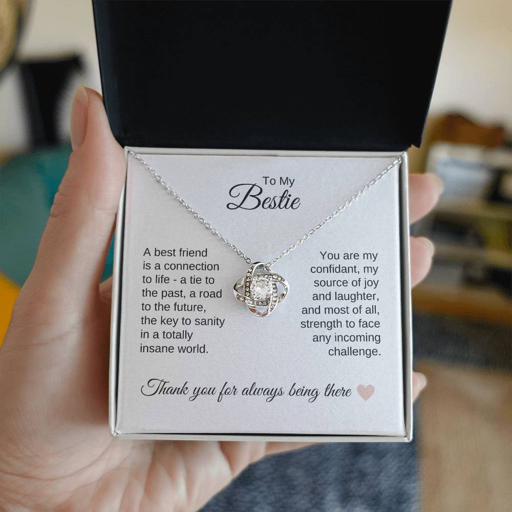 Best BFF Presents Friends are the Best Gifts Gold Knot Necklace - MKT Custom Jewelry