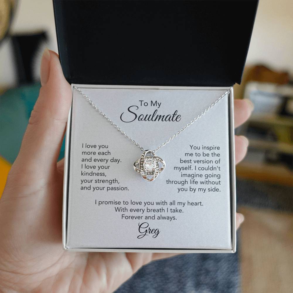 Soulmate Gift for Her Necklace Girlfriend Gift Necklace for Wife Personalized Card