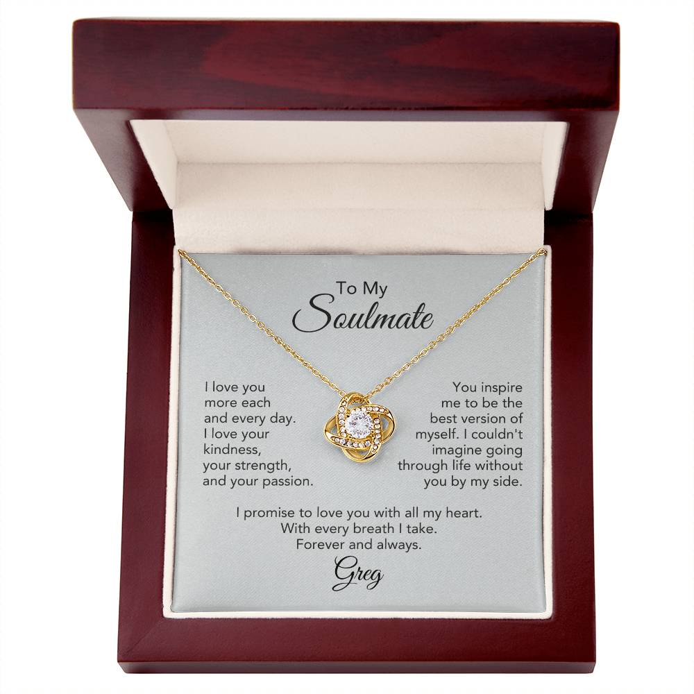 Soulmate Gift for Her Necklace Girlfriend Gift Necklace for Wife Personalized Card