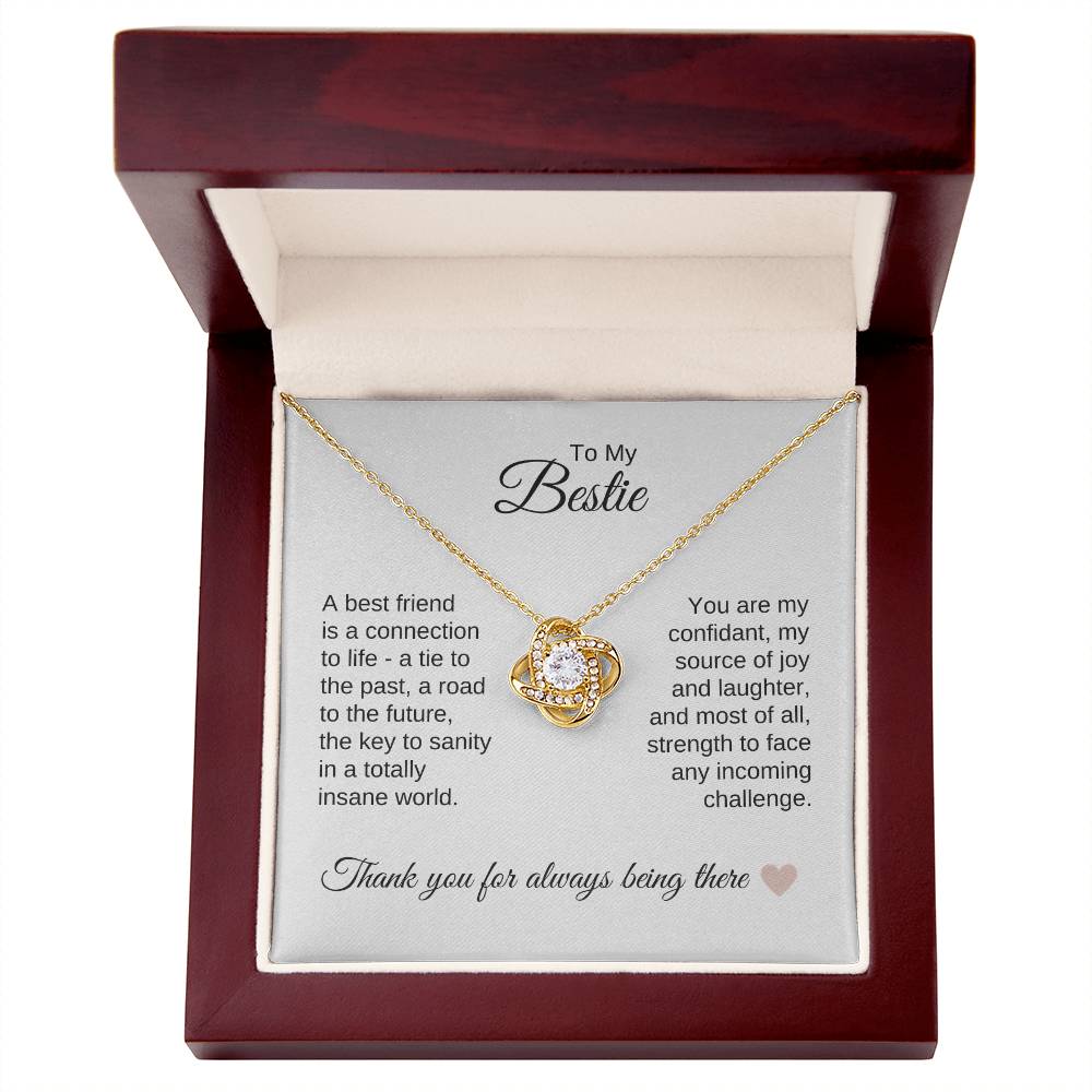 Best BFF Presents Friends are the Best Gifts Gold Knot Necklace - MKT Custom Jewelry