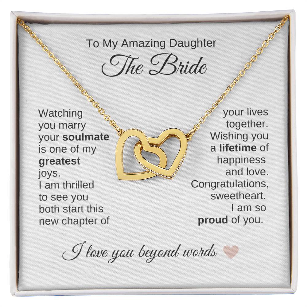 Daughter Wedding Gift Wedding Present for Daughter Interlocking Hearts - MKT Custom Jewelry