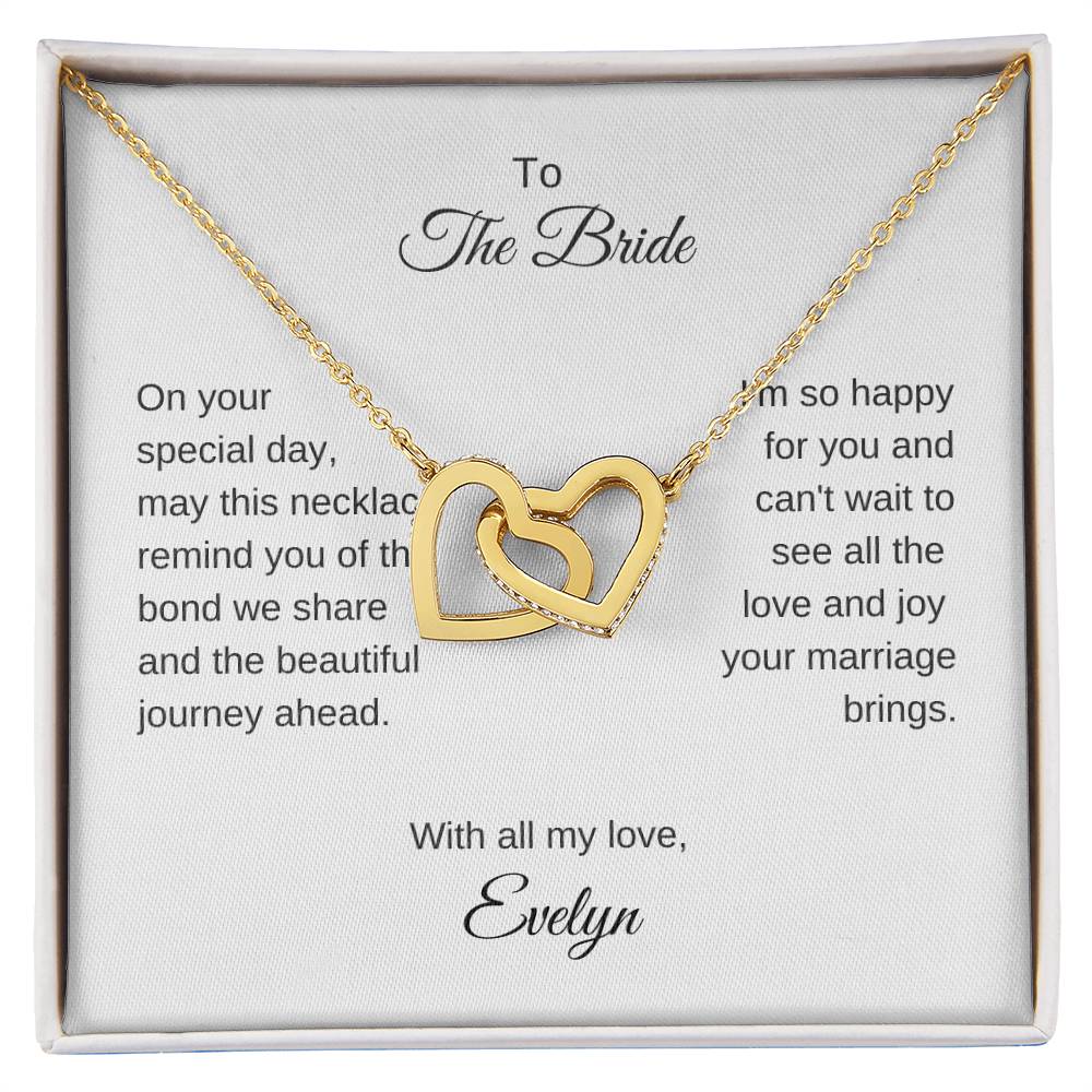 Gift for Best Friend Wedding, Interlocking Hearts Necklace, Gift on Wedding for Friend