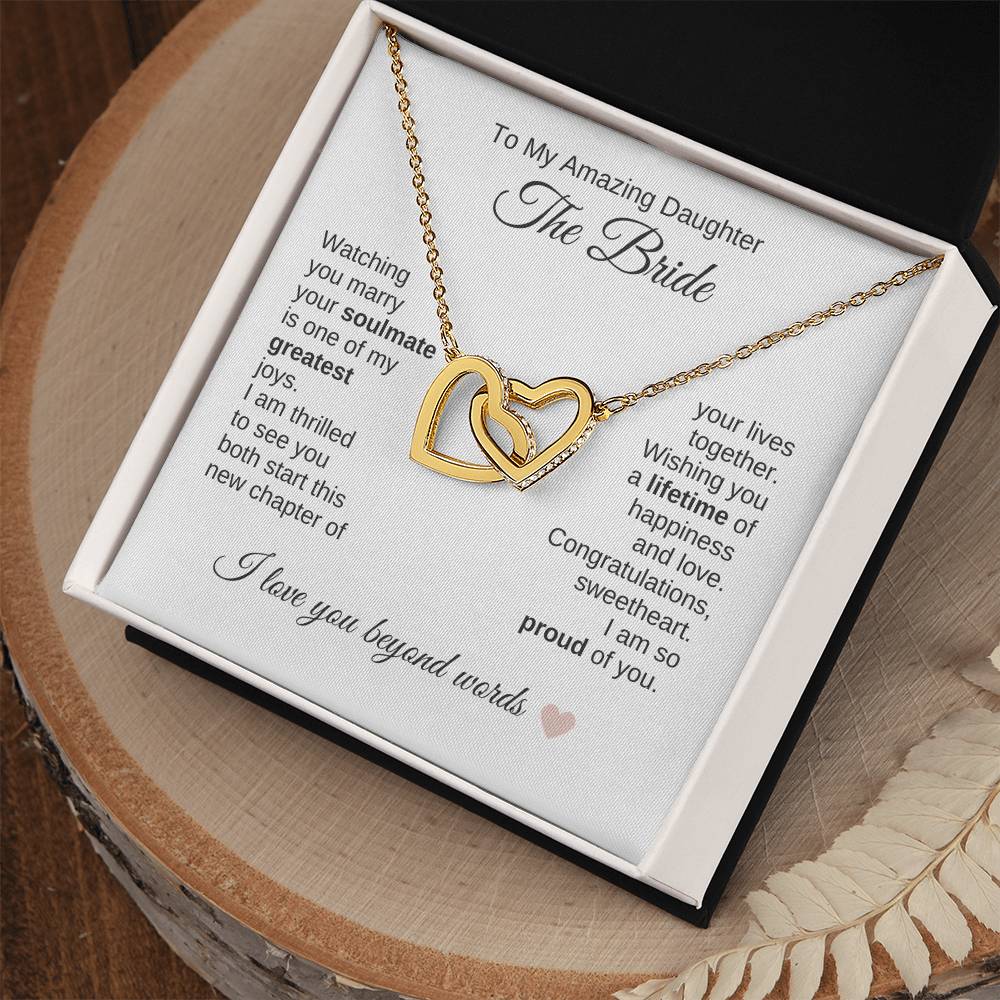 Daughter Wedding Gift Wedding Present for Daughter Interlocking Hearts - MKT Custom Jewelry