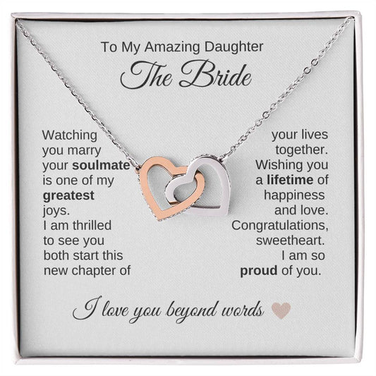 Daughter Wedding Gift Wedding Present for Daughter Interlocking Hearts - MKT Custom Jewelry