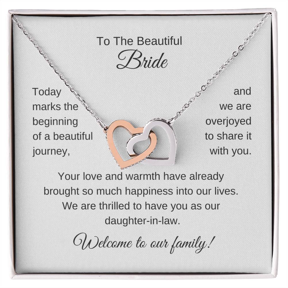 Daughter In Law Gift For Wedding, Interlocking Hearts Necklace, Wedding Gift Daughter-In-Law