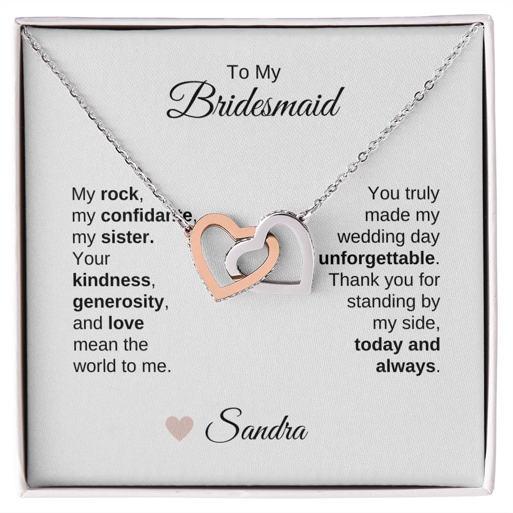 Bridesmaids Wedding Day Gifts Bridal Party Gifts Interlocking Hearts  Necklace, image size:1000x1000