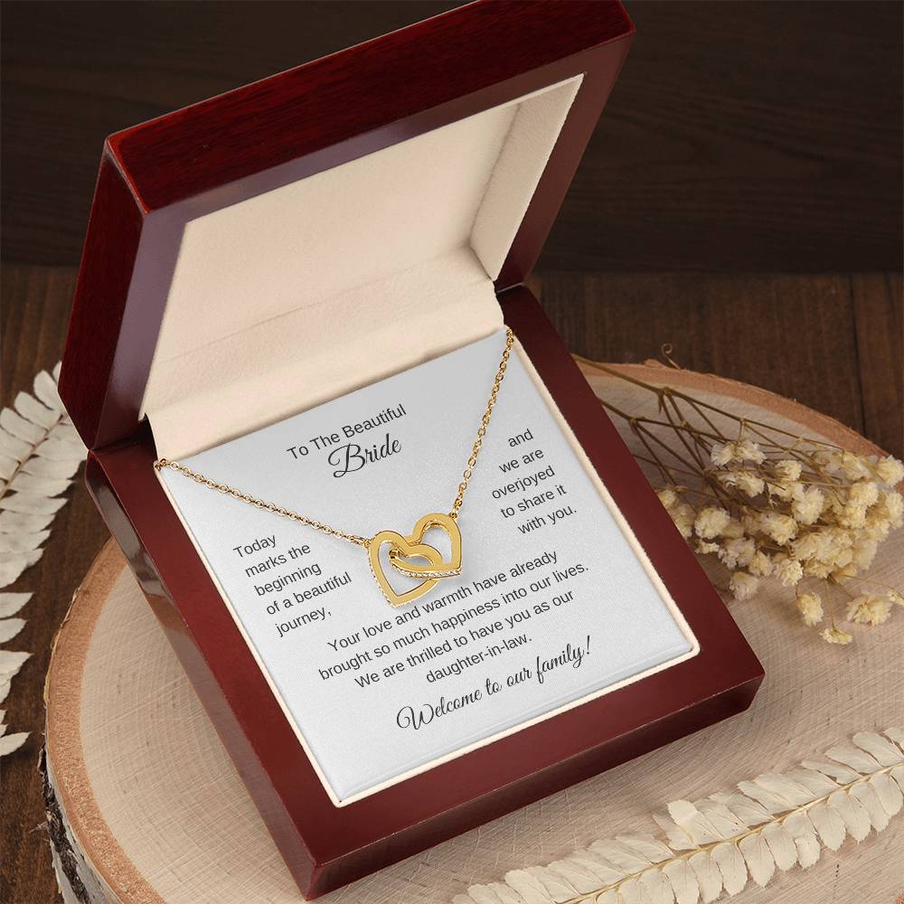 Daughter In Law Gift For Wedding, Interlocking Hearts Necklace, Wedding Gift Daughter-In-Law