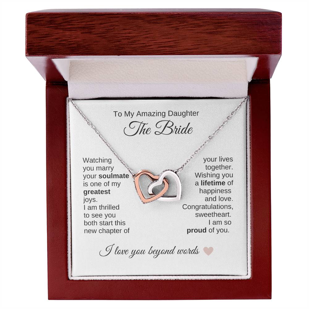 Daughter Wedding Gift Wedding Present for Daughter Interlocking Hearts - MKT Custom Jewelry