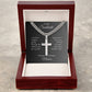 To My Soulmate Gift, Cuban Chain with Cross and Heartfelt Personalized Message Card, Gifts for Him