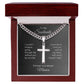 To My Soulmate Gift, Cuban Chain with Cross and Heartfelt Personalized Message Card, Gifts for Him