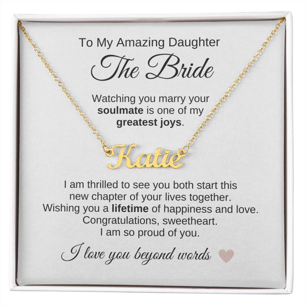 Daughter Wedding Gift Wedding Present for Daughter Custom Name - MKT Custom Jewelry