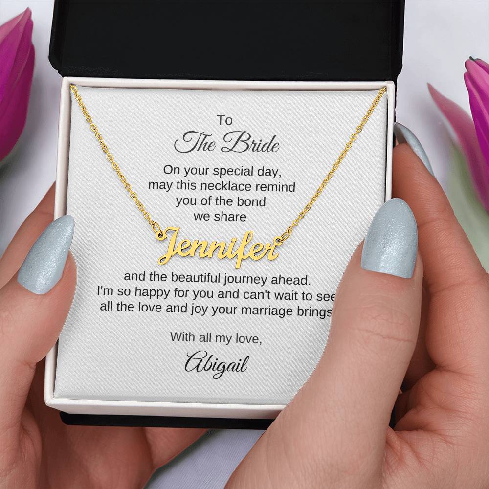 Gift for Best Friend Wedding, Custom Name Necklace, Gift on Wedding for Friend