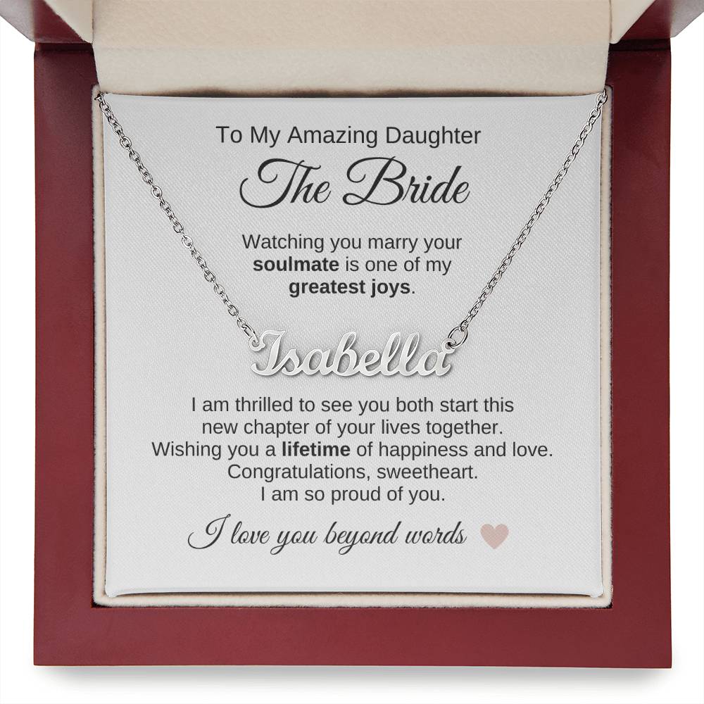 Daughter Wedding Gift Wedding Present for Daughter Custom Name - MKT Custom Jewelry