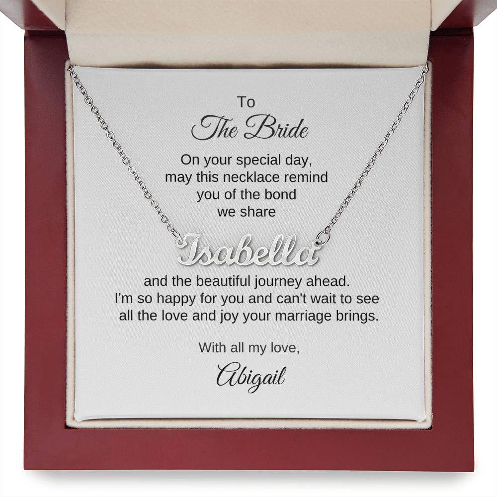 Gift for Best Friend Wedding, Custom Name Necklace, Gift on Wedding for Friend