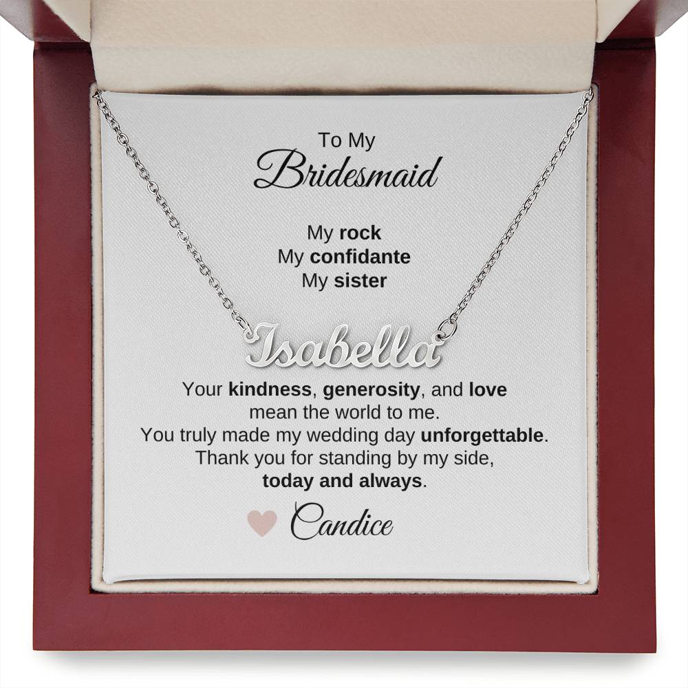 Bridesmaids Wedding Day Gifts Bridal Party Gifts Custom Name Necklace