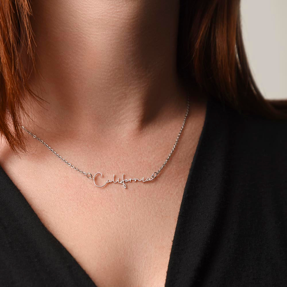 One Year Anniversary Gift for Her One Year Anniversary, Script Name Necklace