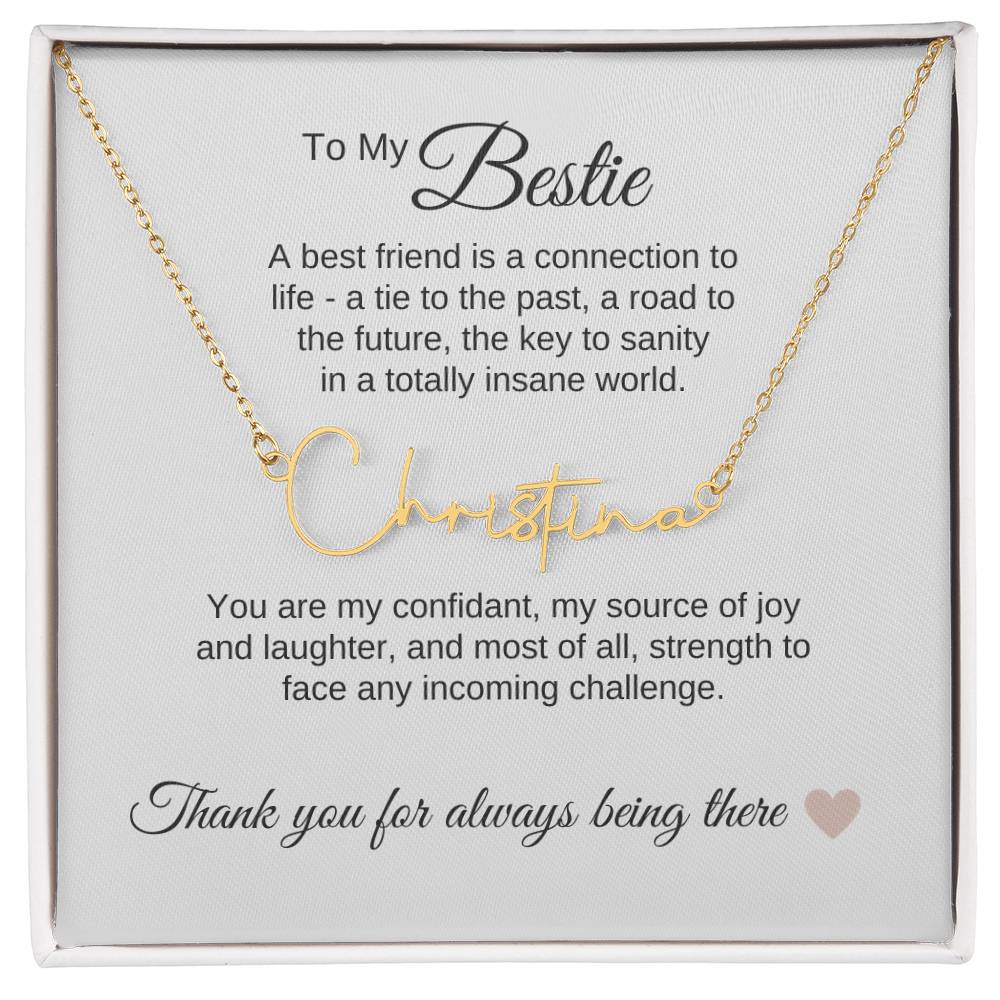 Best BFF Presents Friends are the Best Gifts Script Custom Name - MKT Custom Jewelry