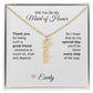 Will You Be My Maid of Honor Proposal Gift Vertical Name Necklace
