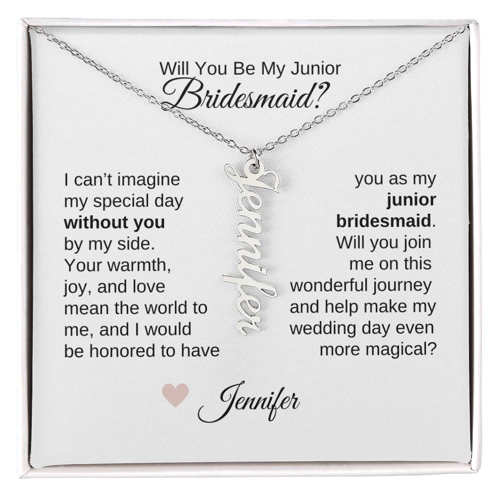 Junior Bridesmaid Proposal Gift, Custom Names Necklace, Jr Bridesmaid Gift