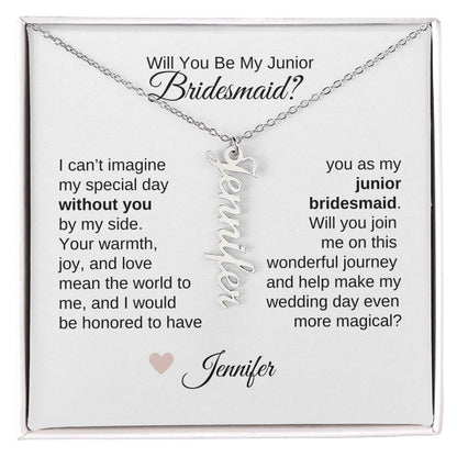 Junior Bridesmaid Proposal Gift, Custom Names Necklace, Jr Bridesmaid Gift