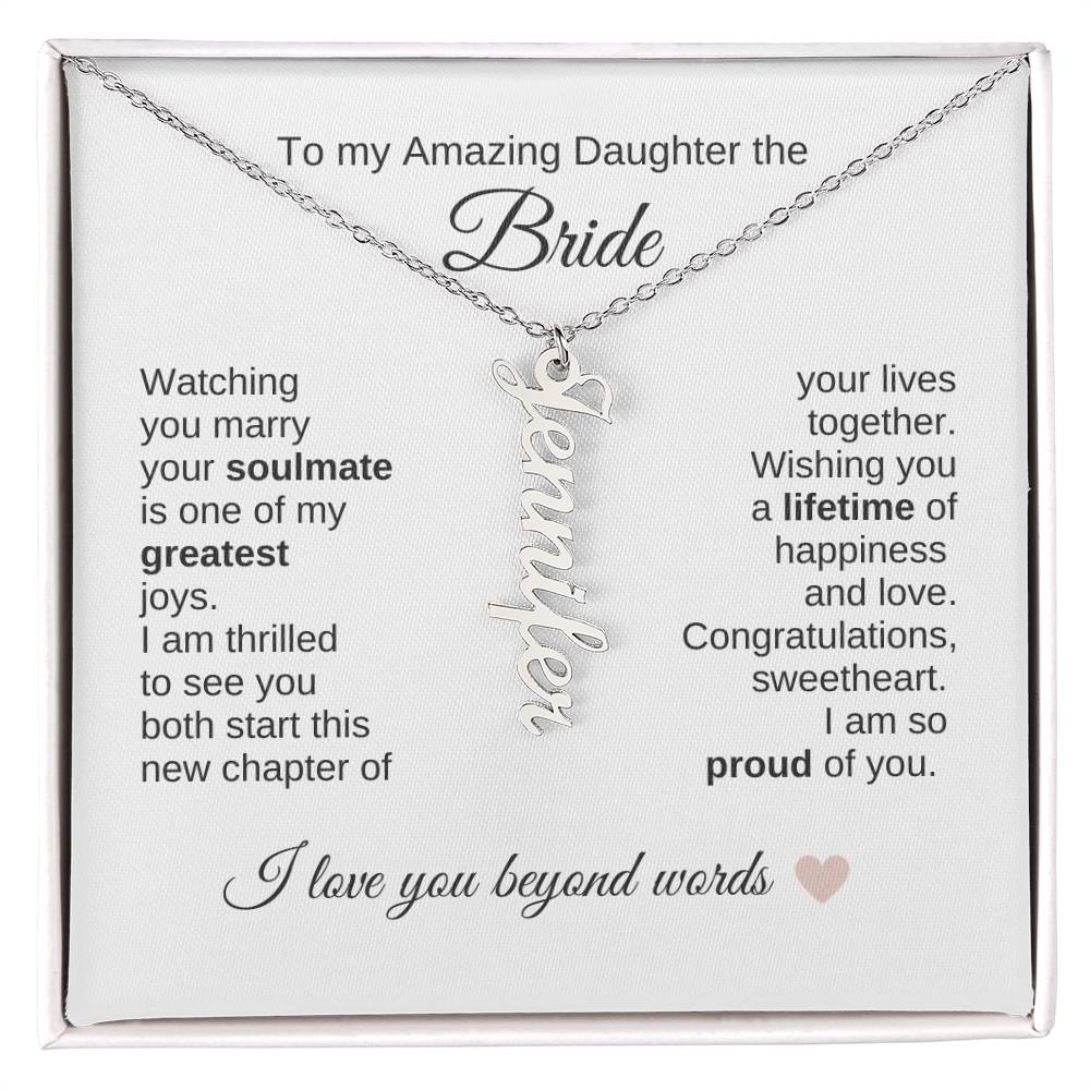 Daughter Wedding Gift From Mom Wedding Present for Daughter Multiple Custom Names - MKT Custom Jewelry