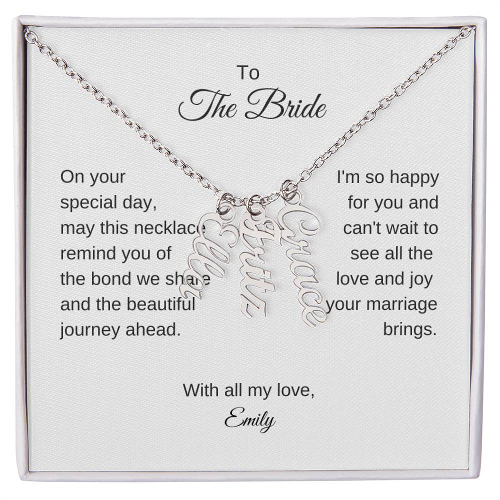 Gift for Best Friend Wedding, Multiple Name Necklace, Gift on Wedding for Friend