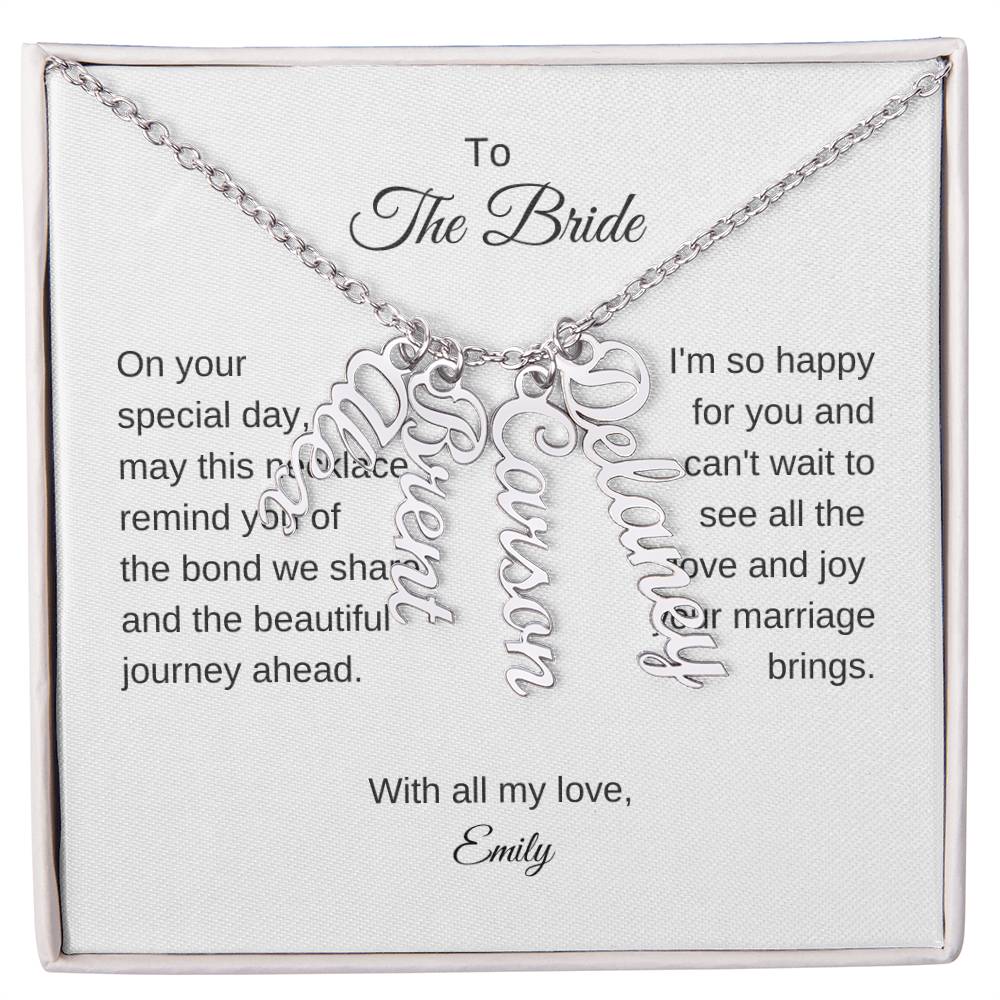 Gift for Best Friend Wedding, Multiple Name Necklace, Gift on Wedding for Friend