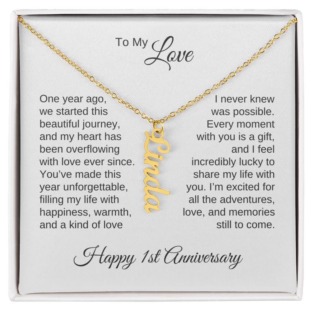 One Year Anniversary Gift for Her One Year Anniversary, Custom Names Necklace