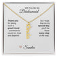 Will You Be My Bridesmaid Proposal Gift Vertical Custom Names Necklace