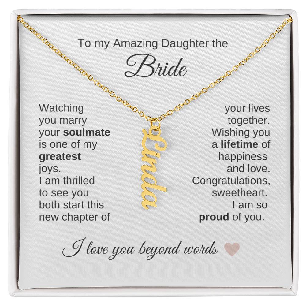 Daughter Wedding Gift From Mom Wedding Present for Daughter Multiple Custom Names - MKT Custom Jewelry