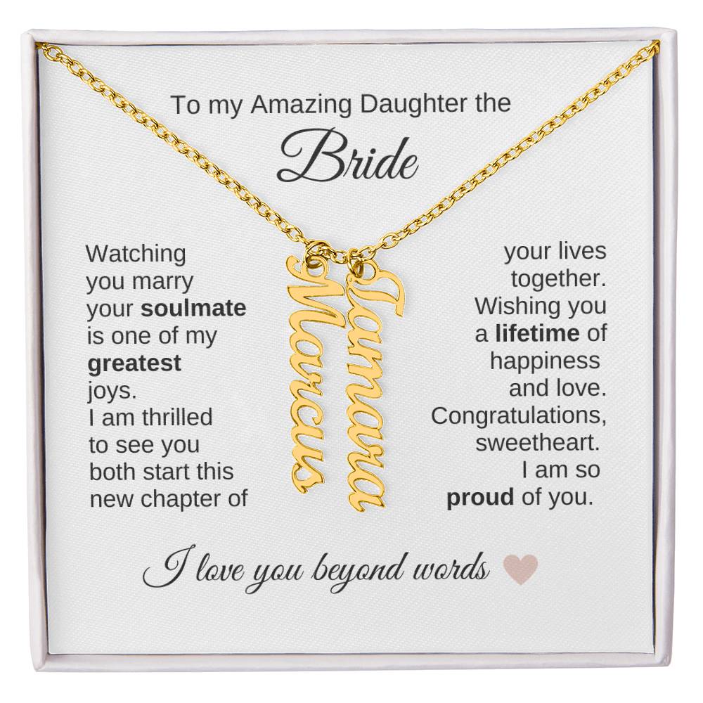 Daughter Wedding Gift From Mom Wedding Present for Daughter Multiple Custom Names - MKT Custom Jewelry