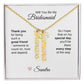 Will You Be My Bridesmaid Proposal Gift Vertical Custom Names Necklace