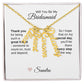 Will You Be My Bridesmaid Proposal Gift Vertical Custom Names Necklace