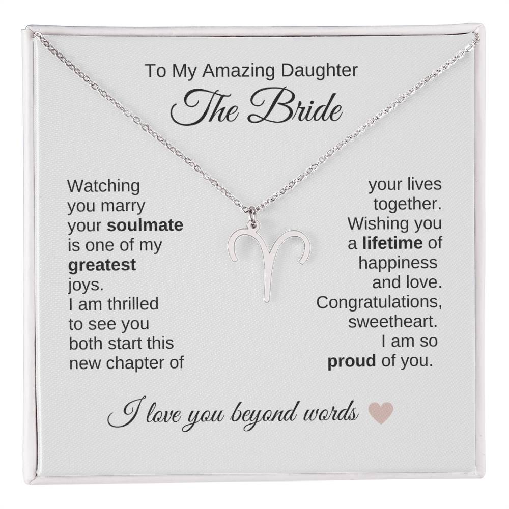 Daughter Wedding Gift Wedding Present for Daughter Zodiac Sign Necklace - MKT Custom Jewelry