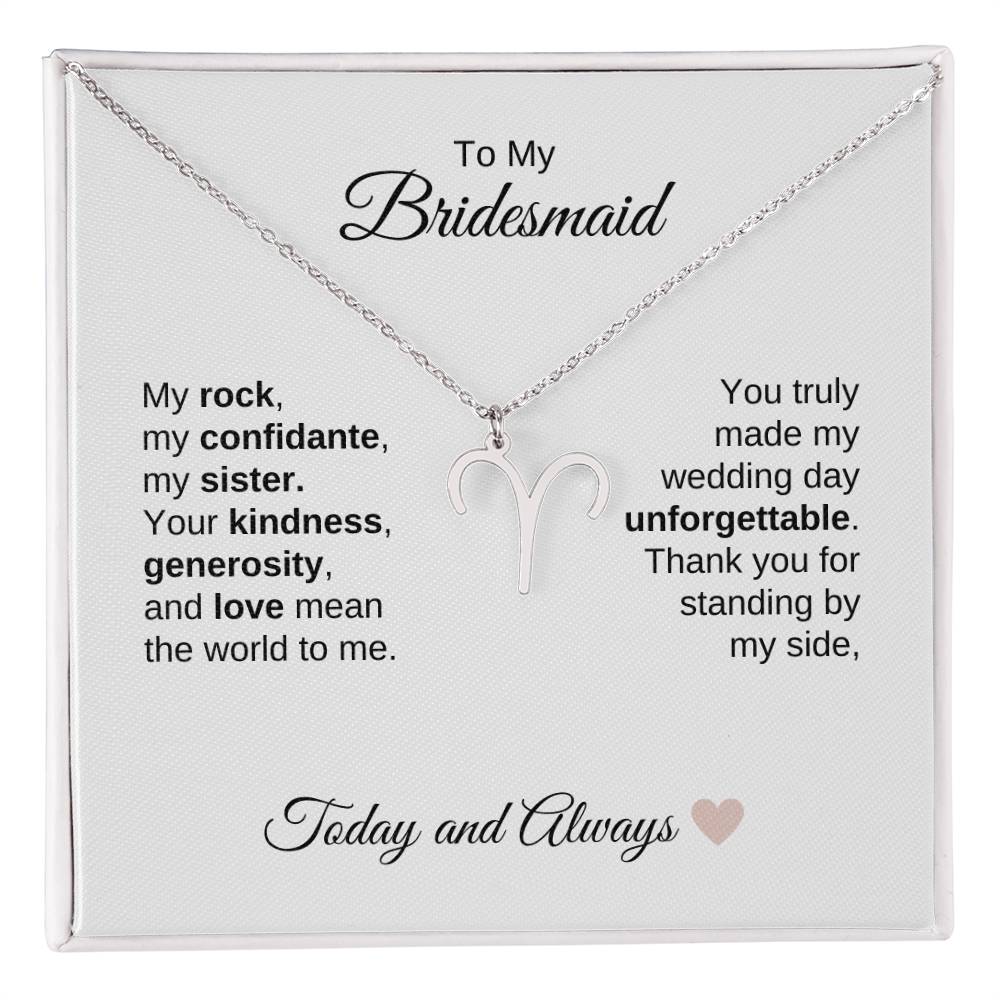 Bridesmaids Wedding Day Gifts Bridal Party Gifts Zodiac Necklace