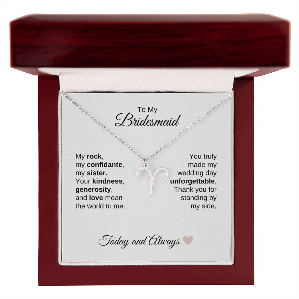 Bridesmaids Wedding Day Gifts Bridal Party Gifts Zodiac Necklace