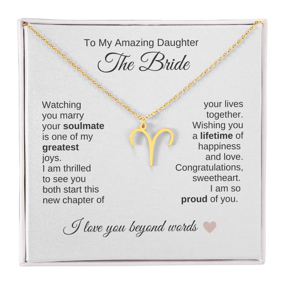 Daughter Wedding Gift Wedding Present for Daughter Zodiac Sign Necklace - MKT Custom Jewelry