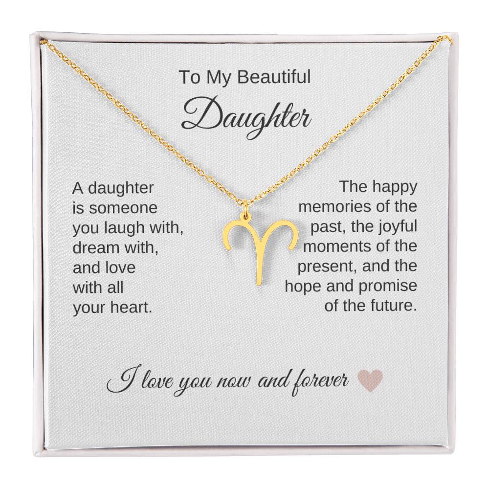 Daughter Necklace Present for Daughter Gifts for Daughter Zodiac Necklace - MKT Custom Jewelry