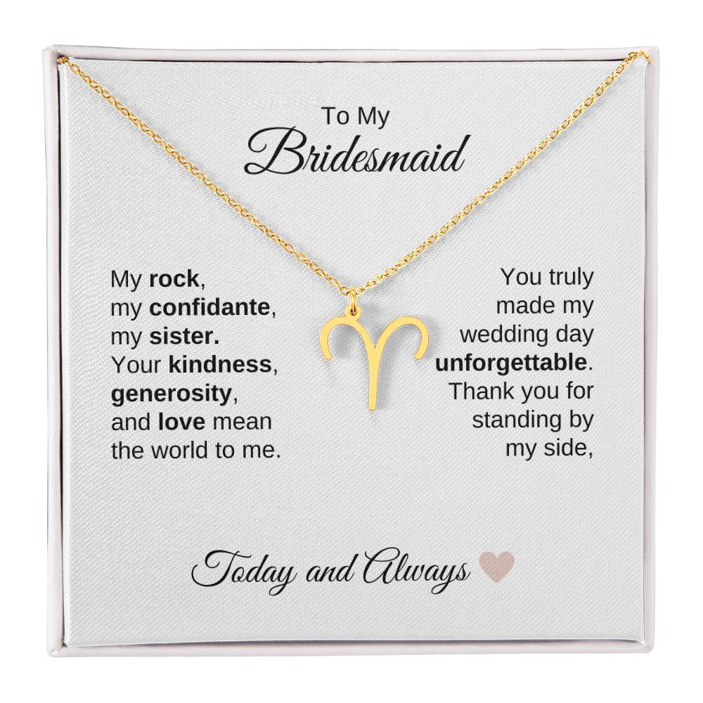 Bridesmaids Wedding Day Gifts Bridal Party Gifts Zodiac Necklace