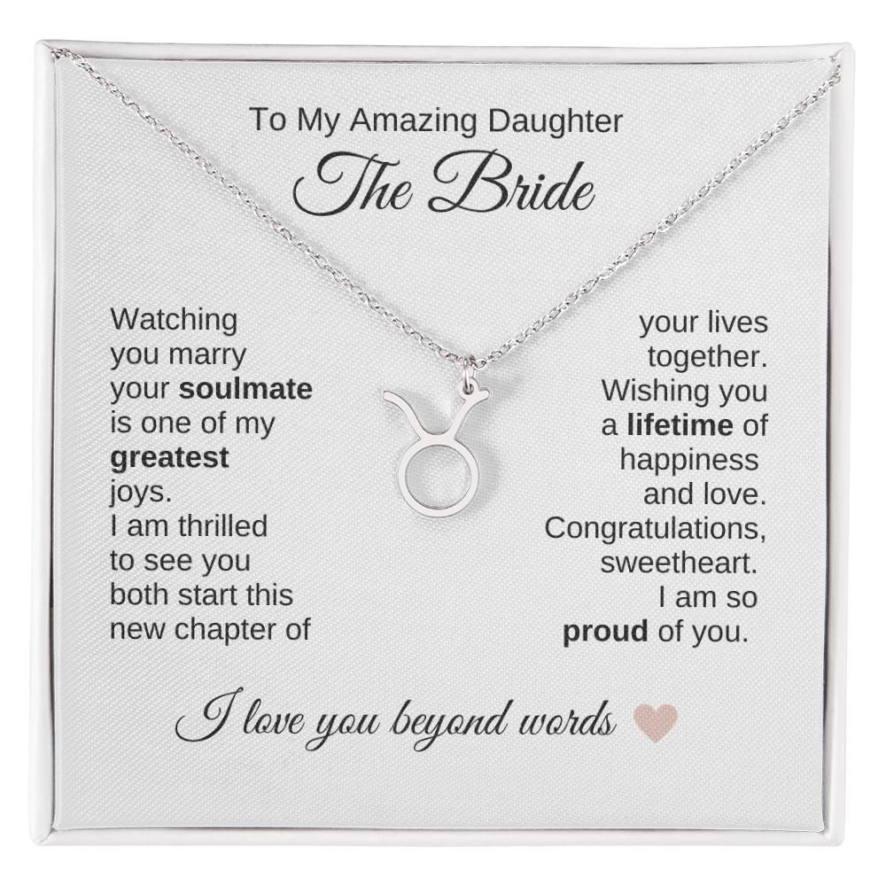 Daughter Wedding Gift Wedding Present for Daughter Zodiac Sign Necklace - MKT Custom Jewelry