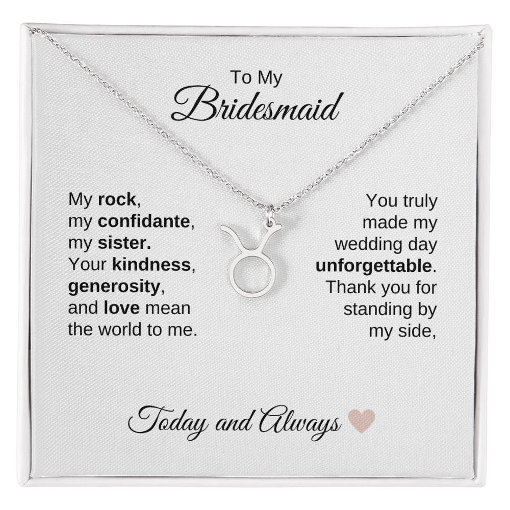 Bridesmaids Wedding Day Gifts Bridal Party Gifts Zodiac Necklace