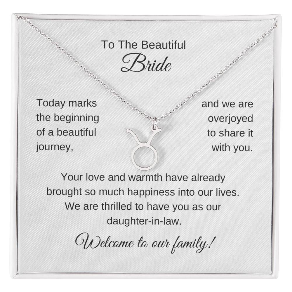 Daughter In Law Gift For Wedding, Zodiac Necklace, Wedding Gift Daughter-In-Law