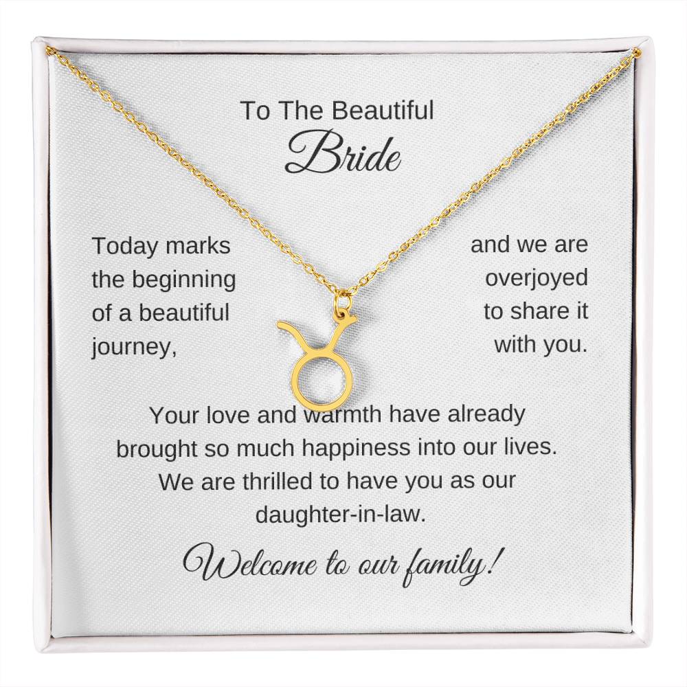 Daughter In Law Gift For Wedding, Zodiac Necklace, Wedding Gift Daughter-In-Law