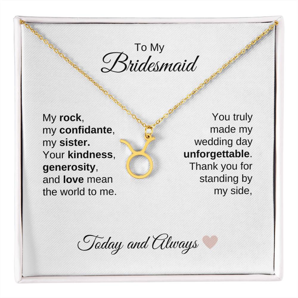 Bridesmaids Wedding Day Gifts Bridal Party Gifts Zodiac Necklace