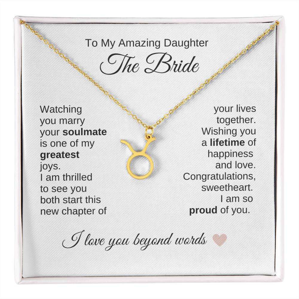 Daughter Wedding Gift Wedding Present for Daughter Zodiac Sign Necklace - MKT Custom Jewelry