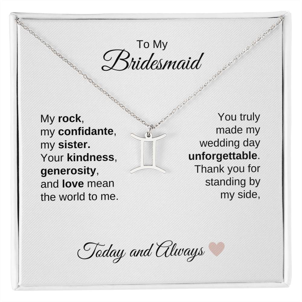 Bridesmaids Wedding Day Gifts Bridal Party Gifts Zodiac Necklace