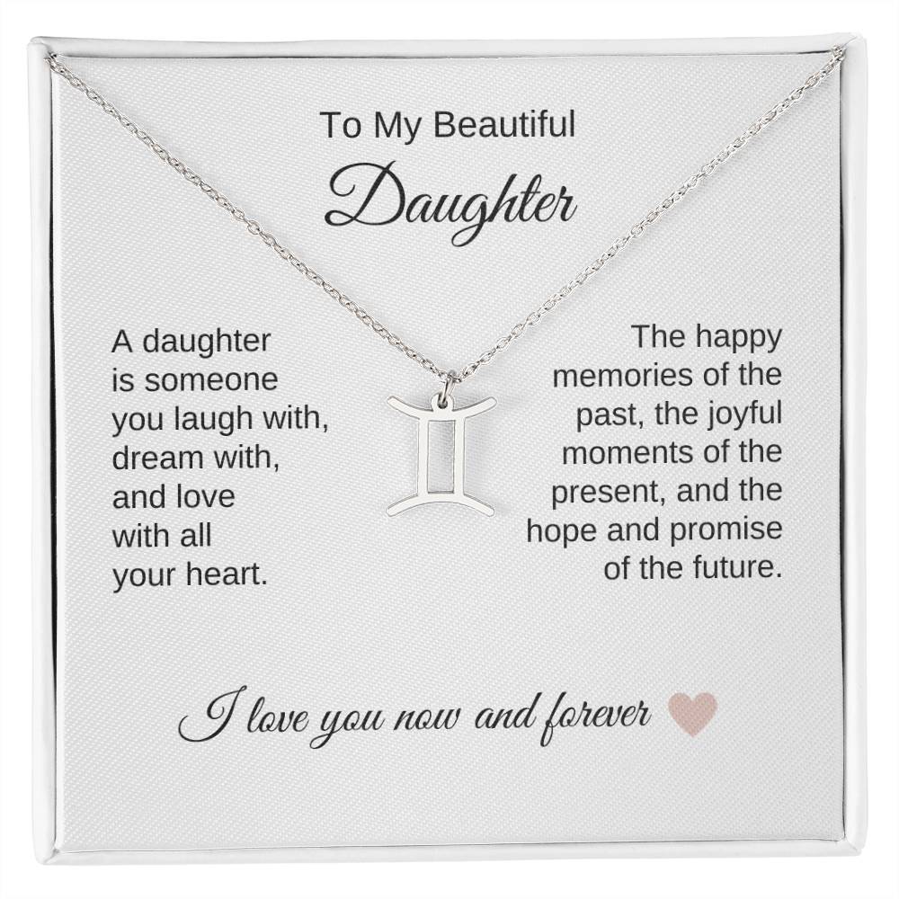 Daughter Necklace Present for Daughter Gifts for Daughter Zodiac Necklace - MKT Custom Jewelry