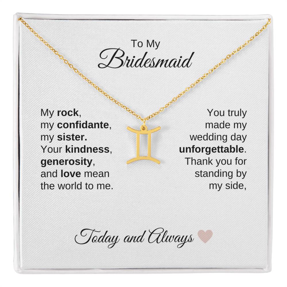 Bridesmaids Wedding Day Gifts Bridal Party Gifts Zodiac Necklace